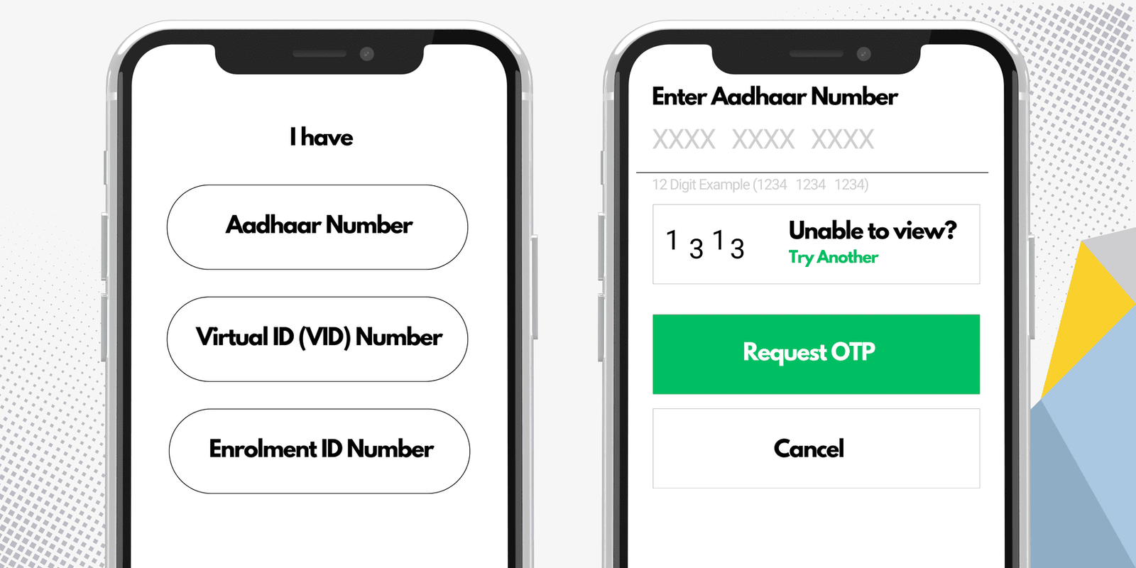 Step 3: Tap on "Register My Aadhaar" in the mAadhaar app, enter your Aadhaar Number, VID, or EID, click "Send OTP," and verify with the received OTP.